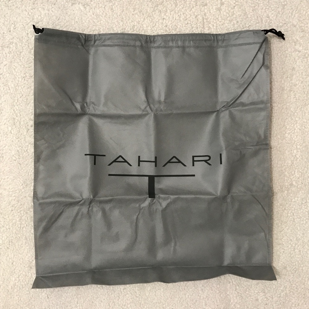 Tahari $149 MSRP Striped Satchel Bag + Dustbag Vegan Leather Cream - Picture 15 of 15